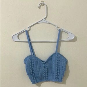 Zara Baby Blue Women's Crop Top Size S